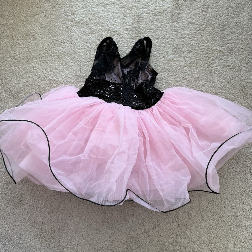 Weissman SC Child Black Pink Sequined Tutu Ballet Jazz Dance Costume Dress Tulle